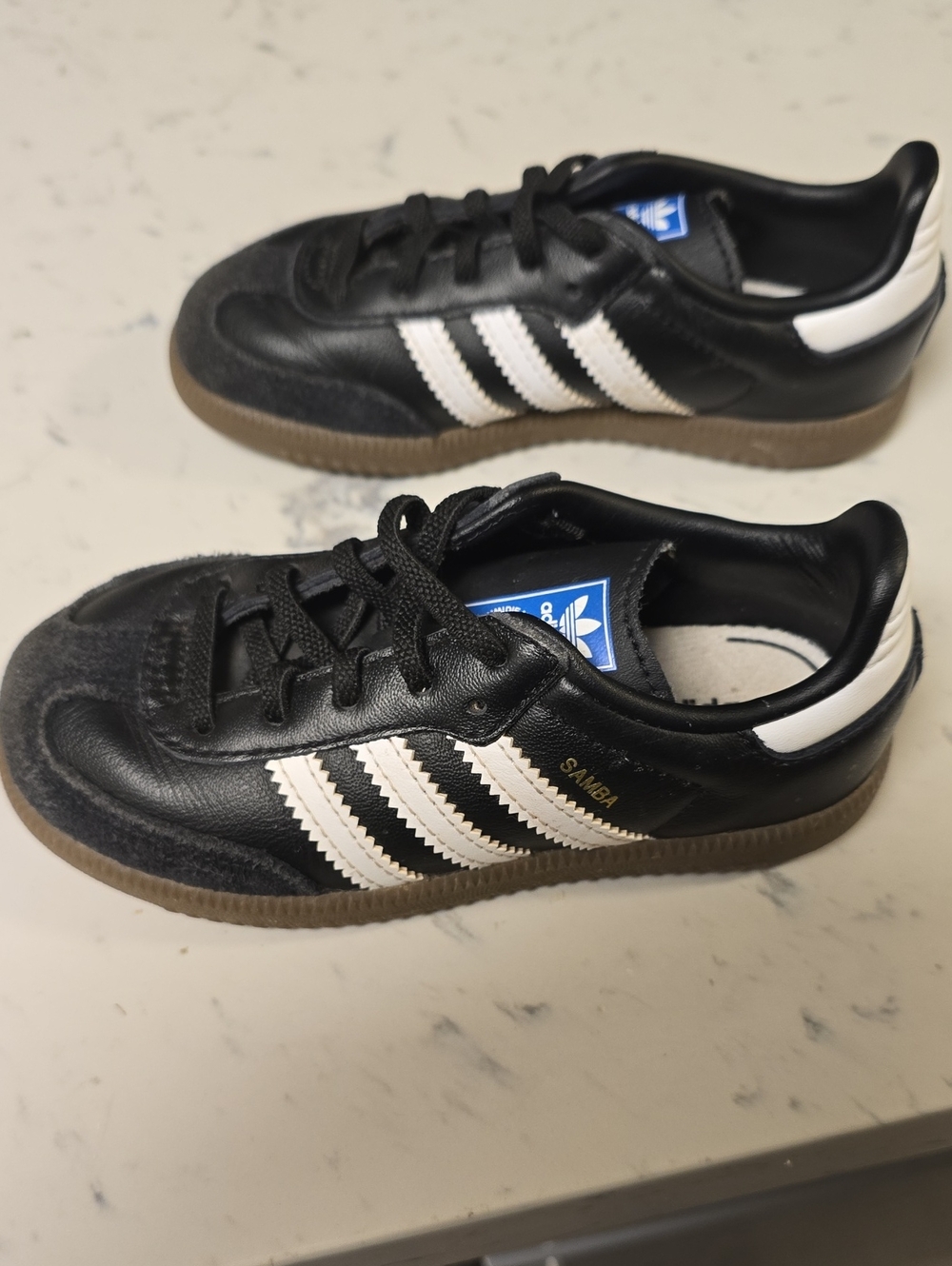 adidas Kids Samba Sneaker - Black & White with Gum Sole